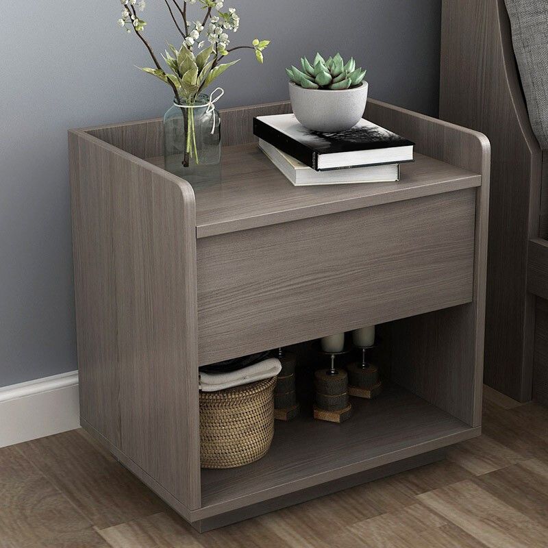 Engineered Wood Bedside Cabinet Industrial Bed Nightstand for Bedroom