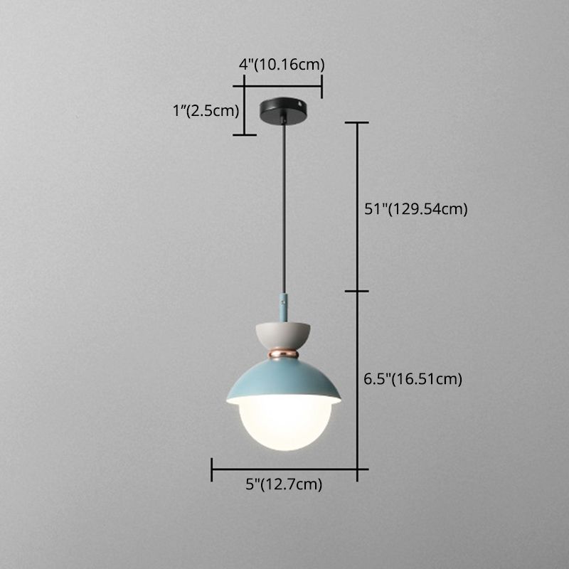 1 Light Dome Pendant Lighting Nordic Style Iron Pendant Lighting Fixtures for Restaurant