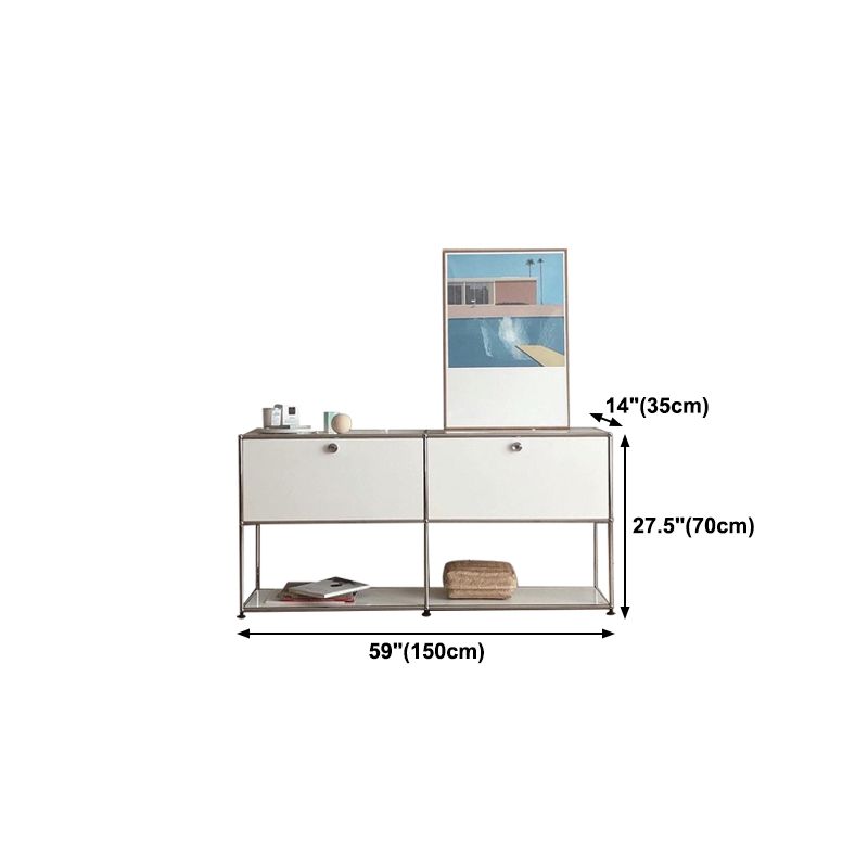 Stainless Steel Sideboard Modern Style Dining Sideboard with Locking Cabinet