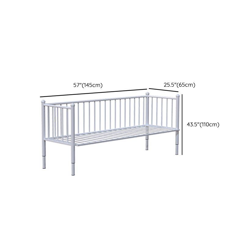 Standard Metal Bed Contemporary White Kids Bed with Mattress