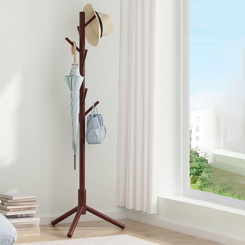 Wooden Entrance Hall Tree Modern Style Simple Home Floor Coat Rack