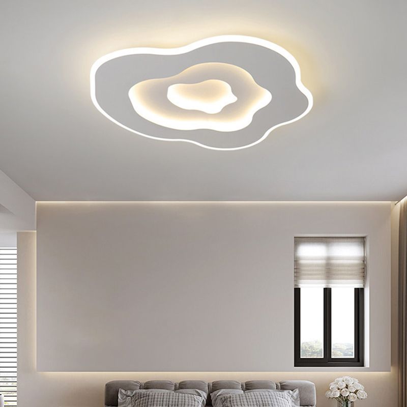 Modern Style Geometry Ceiling Lights Metal Ceiling Lamps for Bedroom in White