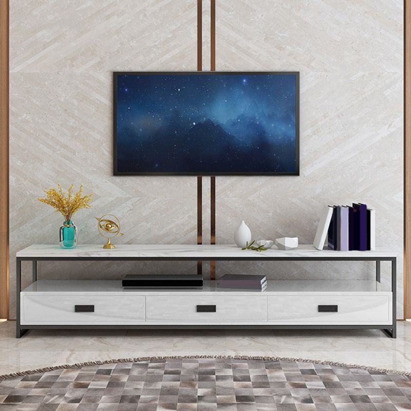 Modern TV Stand Console Open Storage Media Console TV Stand with 3 Drawers