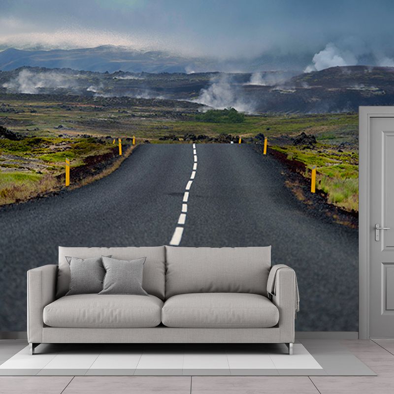 Eco-friendly Photography Highway Wallpaper Drawing Room Wall Mural