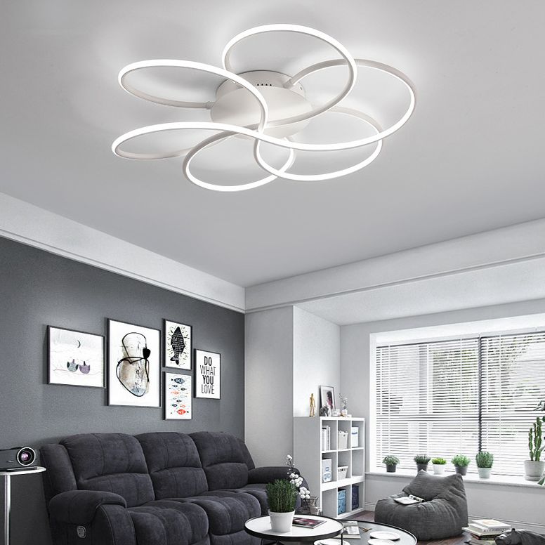 Twist Linear Semi Flush Mount Light Modern Minimalist Metal LED Ceiling Flush Mount for Hallway