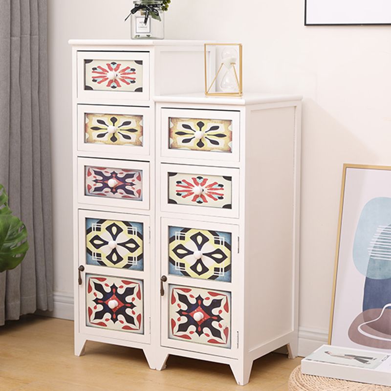 Traditional Storage Chest Dresser Vertical Wooden Storage Chest with Drawers