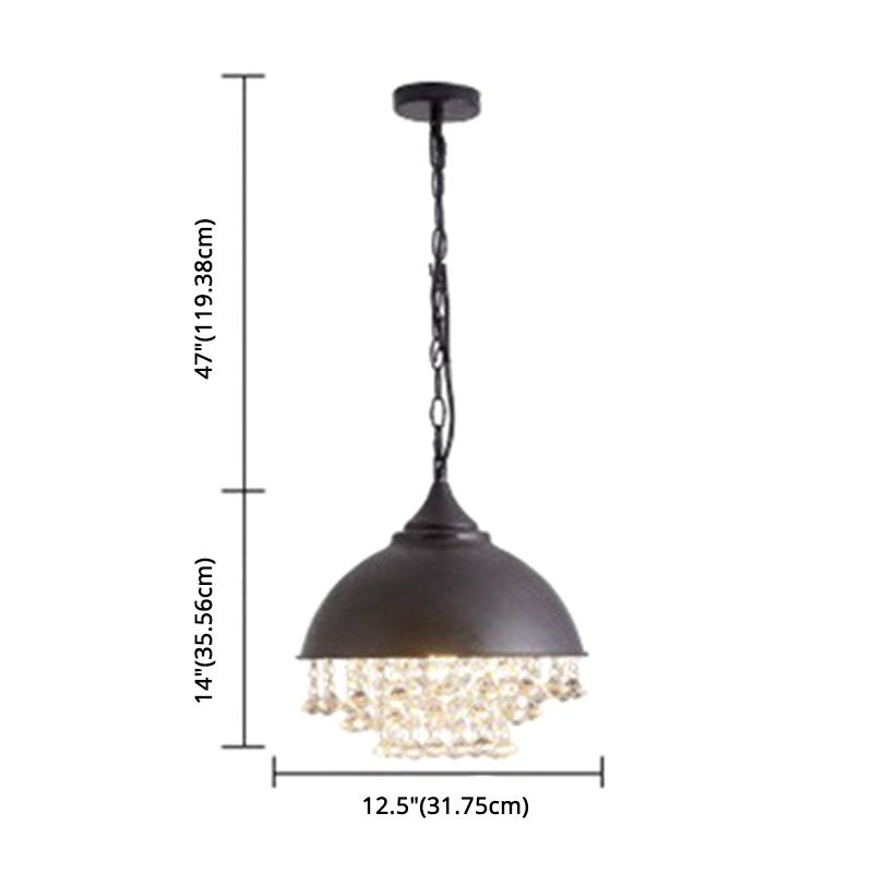 Dome Shade Metal Pendant Lighting Fixture Vintage Style Restaurant Hanging Pendant Light