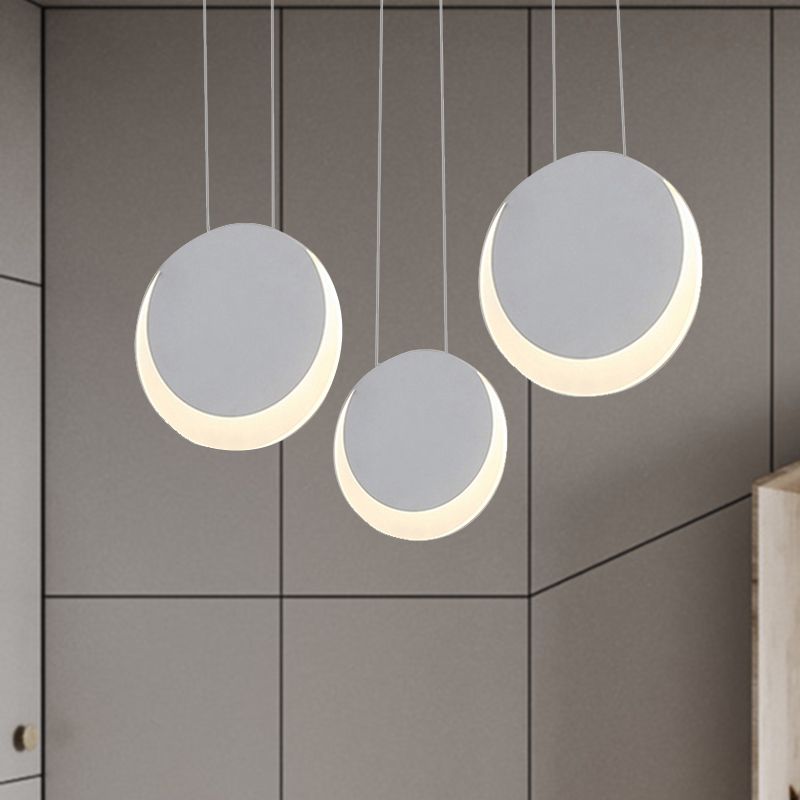 Apice multipla a forma di luna Metal Nordic Metal 3/4/5 Luci Cluster Bianco Luce a sospensione in luce calda/bianca