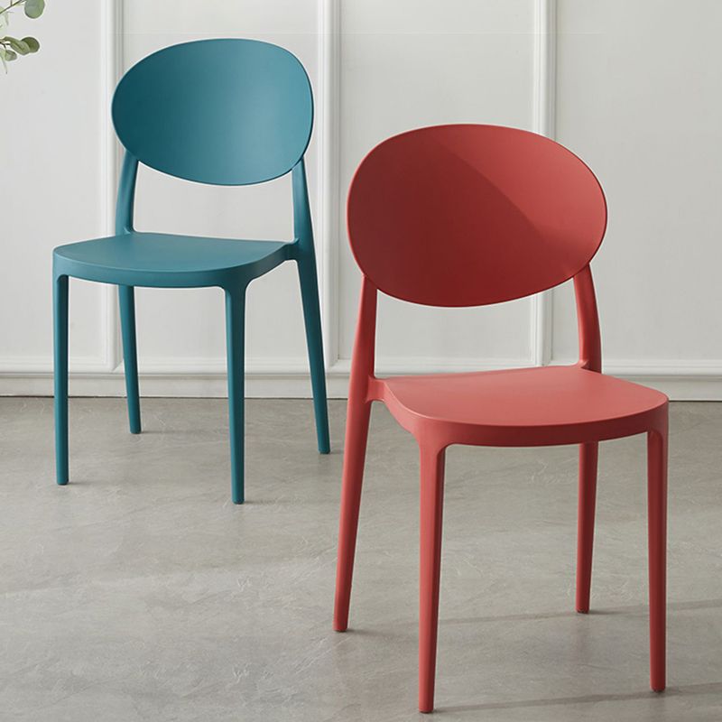 Scandinavian Plastic Armless Chair Indoor-Outdoor Open Back Chair