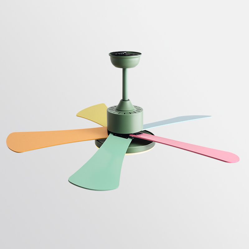 Modern Colorful Ceiling Fan Light Metal 1 Light LED Ceiling Fan for Kid's Room