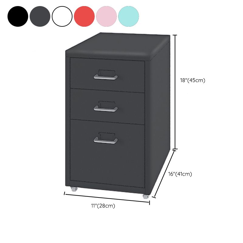 Contemporary File Cabinets Steel Frame Solid Color File Pedestal for Home Office