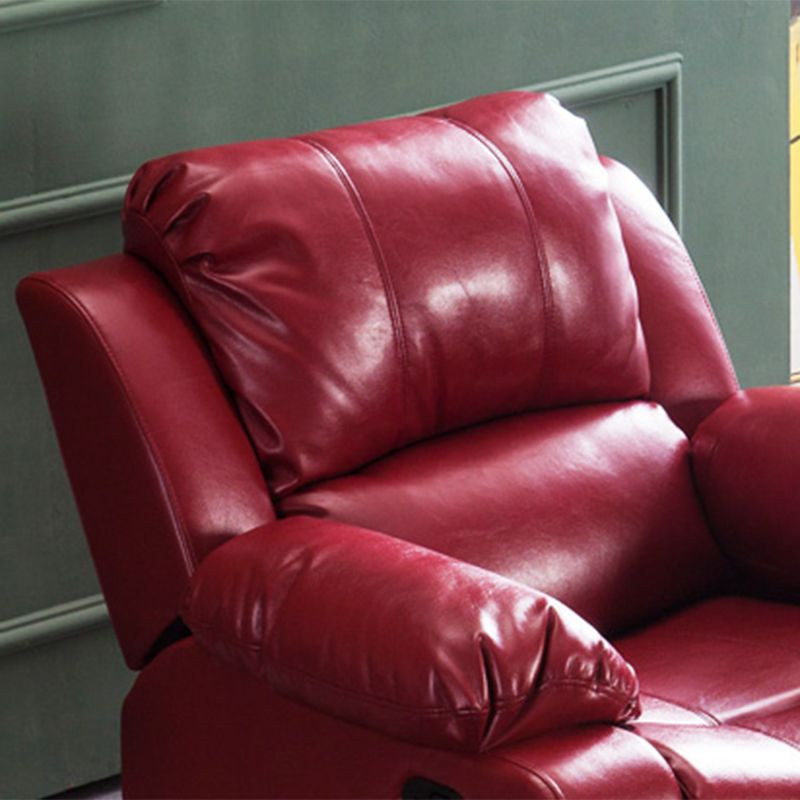 Contemporary Home Theater Recliner Metal Solid Color Manual-Push Botton