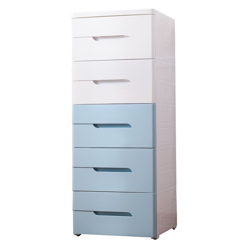 5 Drawers Vertical Kids Nightstand Modernism Plastic Nursery Dresser for Bedroom