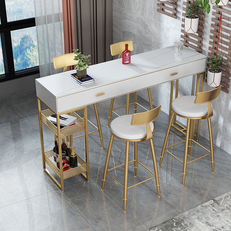 Stone Bar Dining Table Industrial Bar Dining Table with Sled Base