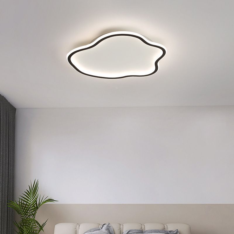 Modern Minimalist LED Ceiling Fixture Wrought Iron Cloud Flush Mount with Acrylic Shade