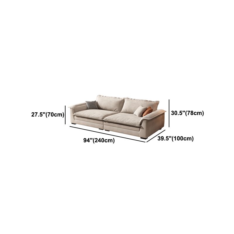 White Loose Back Sofa & Chaise Cushions Pillow Top Arm Sofa - 30.7" H