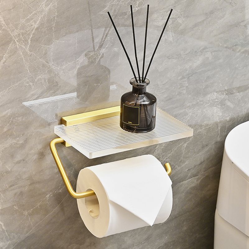 Metal and Acrylic Bathroom Accessory as Individual or as a Set in Gold