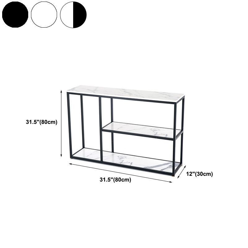 11.8" W Rectangle End Table Storage Slate Glam Console Table