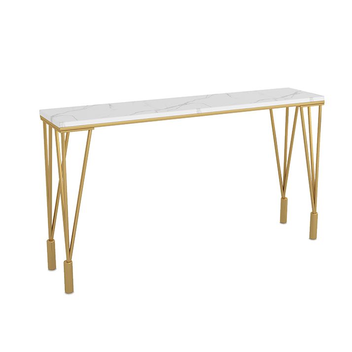 Glam Style Bar Table 42-inch Height Gold 4 Legs Bistro Table for Living Room