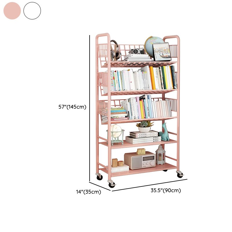 Scandinavian Metal Book Shelf Freestanding Standard Kids Bookcase