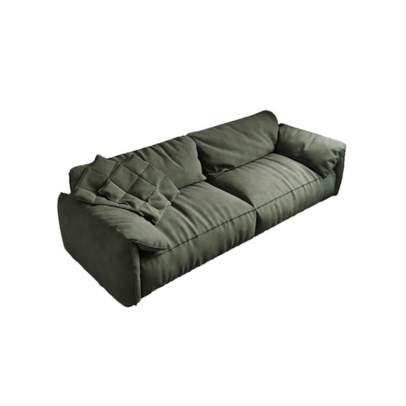 Forest Green Modern  Sofa 39"W with Tight Back Wide Square Arm