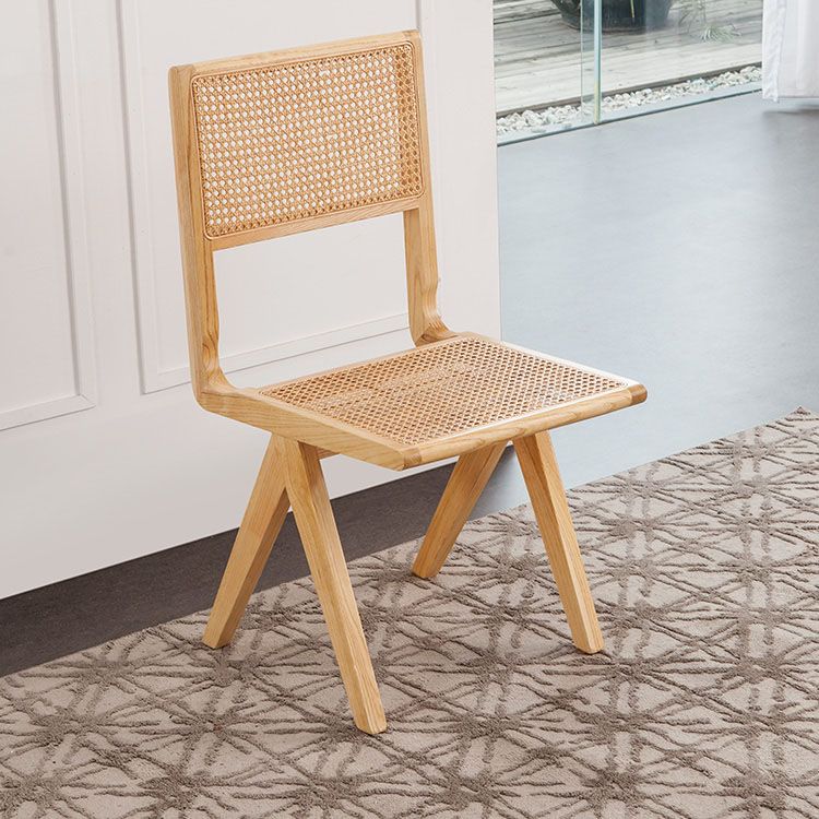 Modern Wicker Dining Chairs for Home Armless Open Back Dining Side Chair