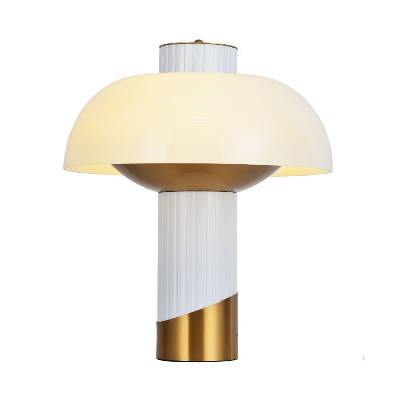 Post Modern 1 Lampen Nachttisch Leichte Goldschüssel Schreibtischlampe mit Milchglasschatten für Wohnzimmer