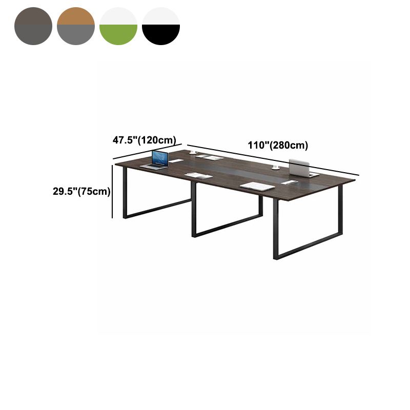 Industrial Style Wood Writing Desk Metal Base Desk for Office