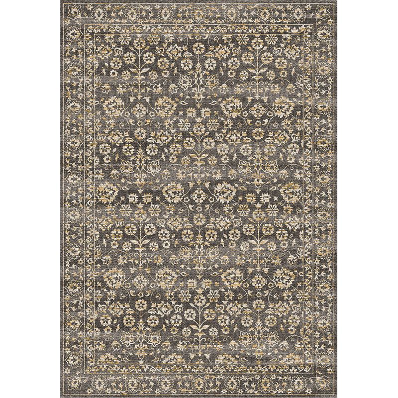 Country Living Room Rug Multi Color Geometric Carpet Polypropylene Non-Slip Backing Machine Washable Rug