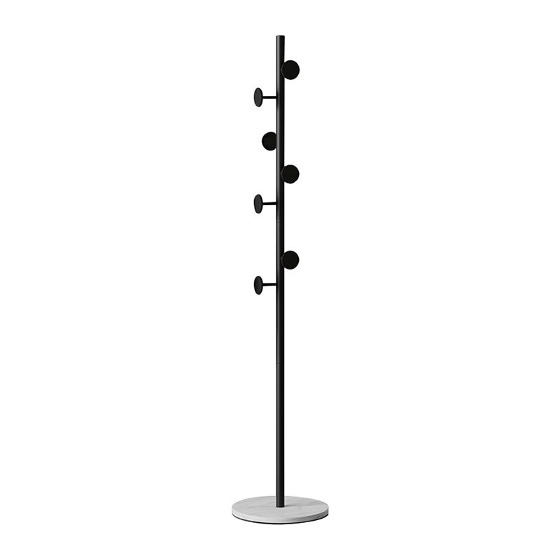 Contemporary Coat Rack Round Marble Bottom Metal Coat Hanger