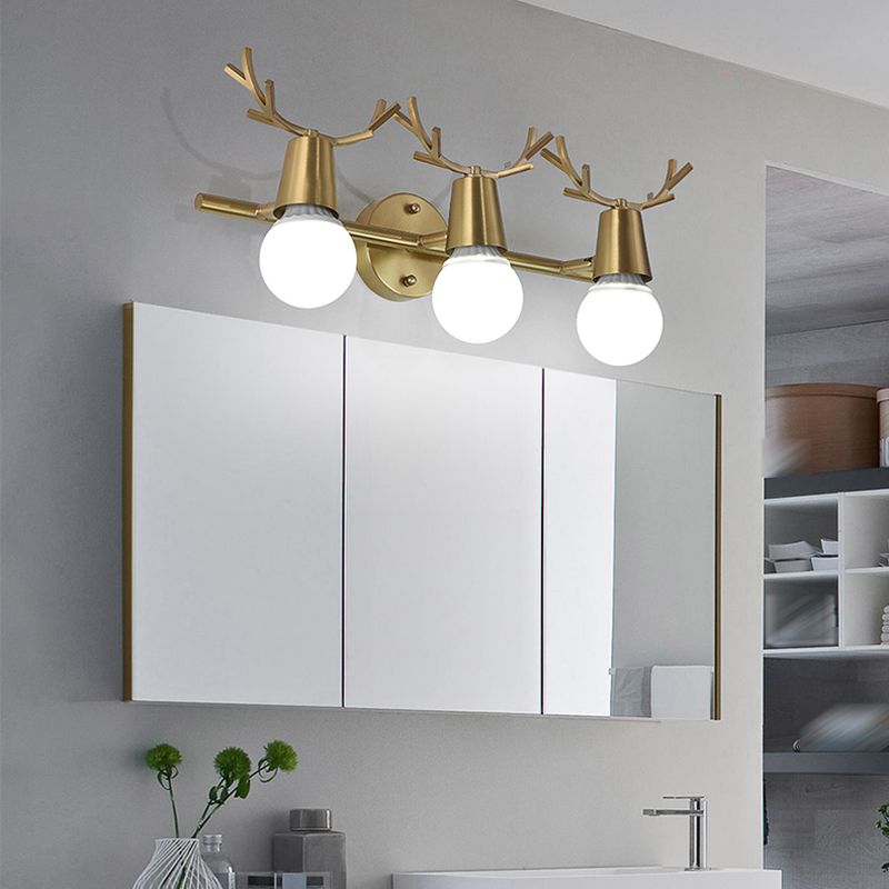 Multi-Light Geometric Vanity Sconce Modern Style Metal Sconce Lights in Gold