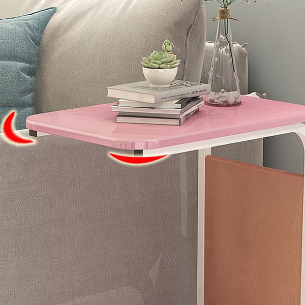 Wooden and Metal Bedside Table Modern Minimalist Night Table on Casters