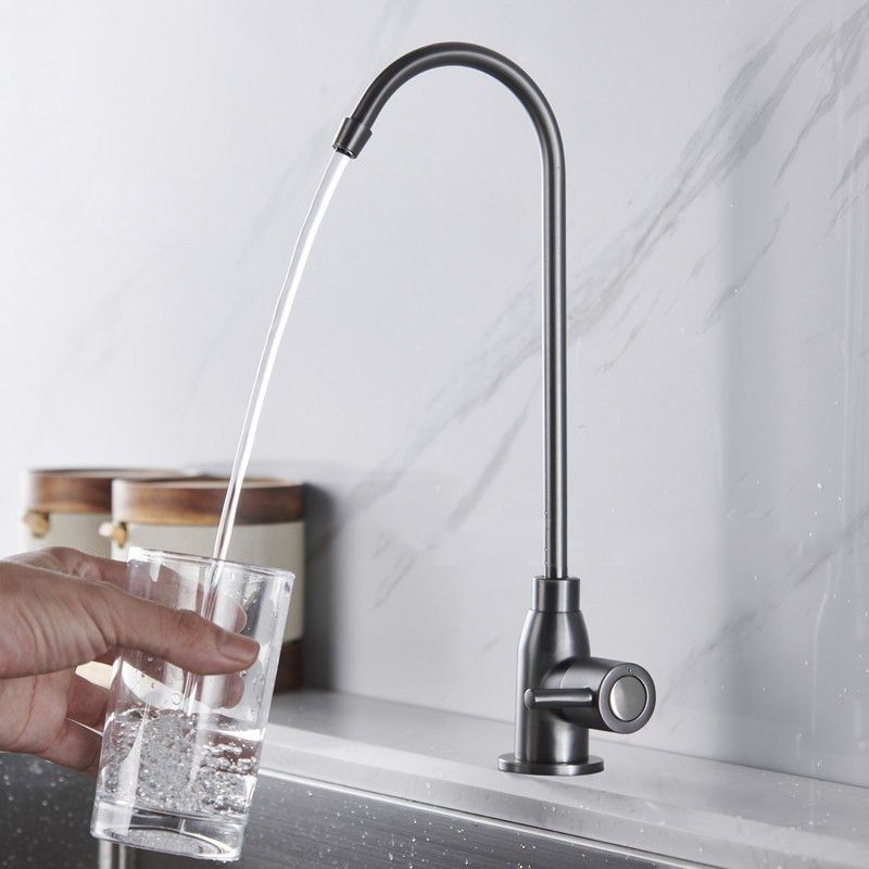 Contemporary Single Handle Kitchen Faucet Metal 1-Hold Bar Faucet