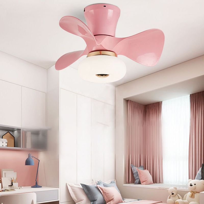 Nordic Style Ceiling Fan Lamp Colorful Circle Shape Ceiling Fan Light for Children's Room