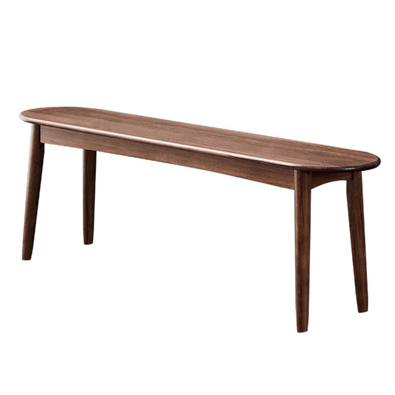 11.8" Wide Modern Seating Bench Solid Wood Oval Bench with Legs