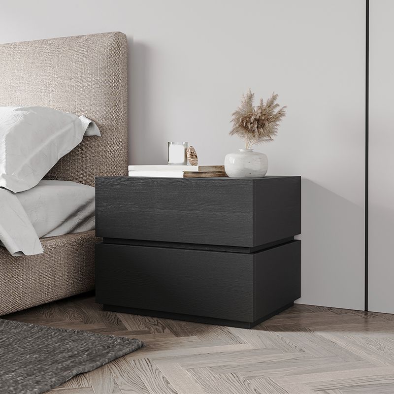 Modern Bed Nightstand Wooden Accent Table Nightstand with 2 Drawers