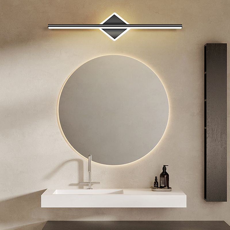 Striscia nera Mirror Minimalist Light Nordic Style 1 Light Vanity Light per camera da letto