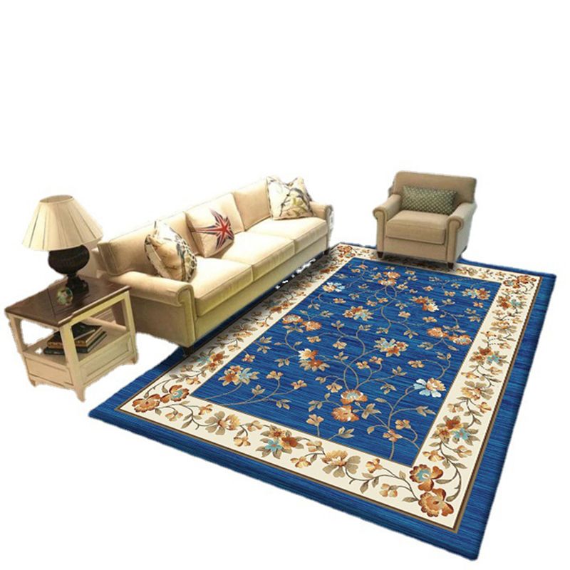 Gorgeous Classical Indoor Rug Multi-Color Floral Design Area Carpet Polyester Non-Slip Backing Carpet for Home Decor