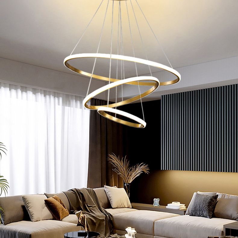 Modern Minimalist Style Multi-Tier Pendant Lighting Fixtures Acrylic 3 Lights Pendant Lights for Living Room