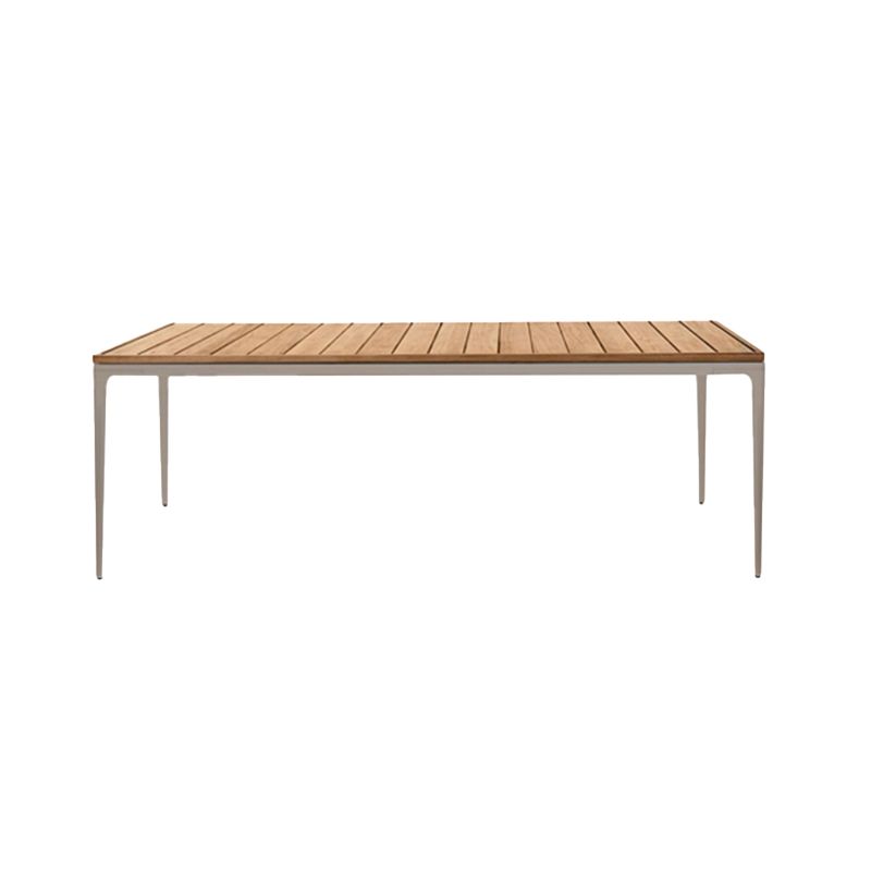 Stone/Wood Dining Table Contemporary Rectangle Table with Metal Frame