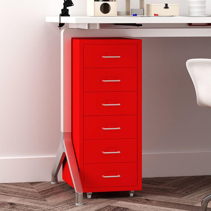 Contemporary File Cabinets Steel Frame Mobile Filing Cabinet with Wheels