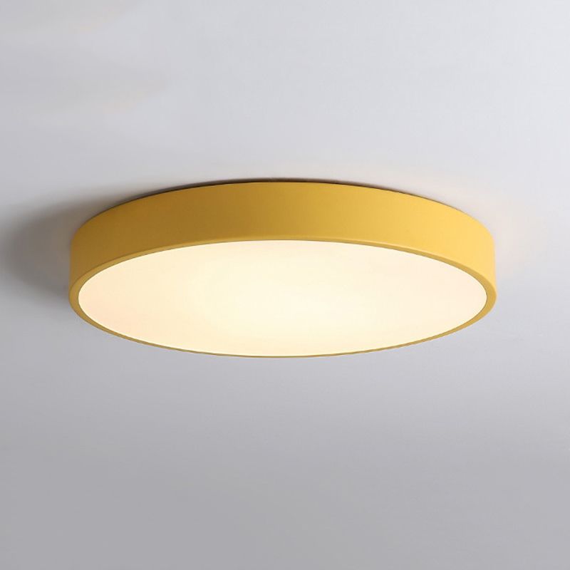 1-Light Round Flush Mount Ceiling Light Fixtures Modern Metal Led Flush Mount