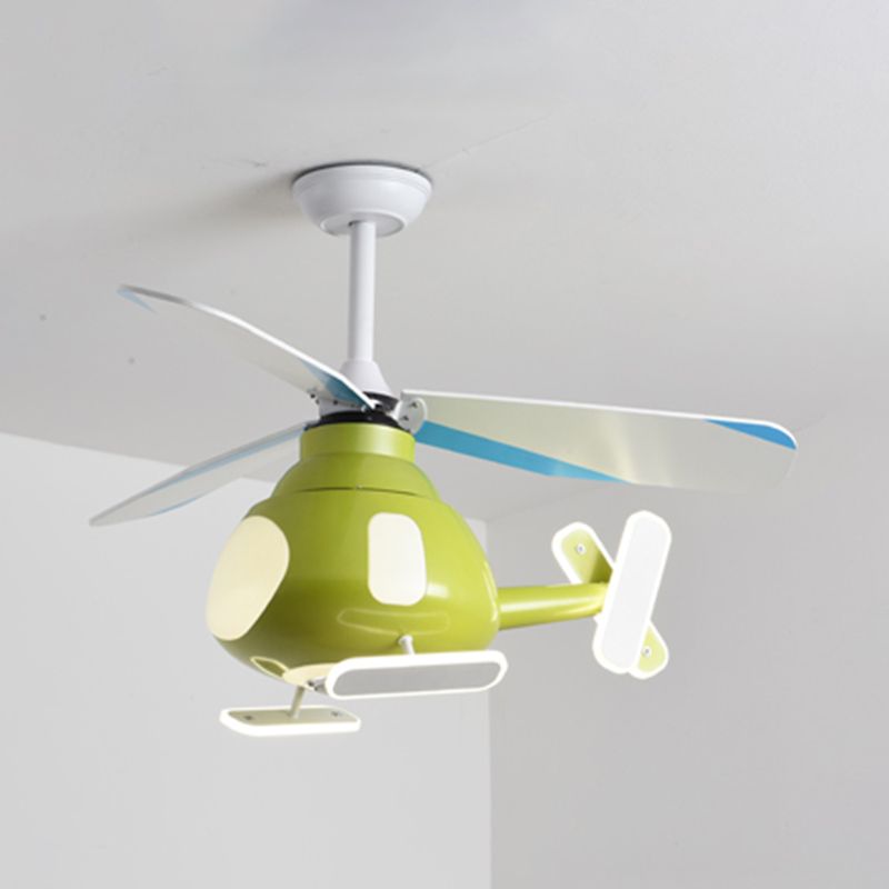 Pendard en forme d'avion en métal Cartoon LED LED Semi Flush Light for Kids Room