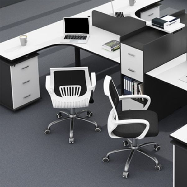 Fixed Arms Steel Office Chair Modern Lumbar Support Office Chair