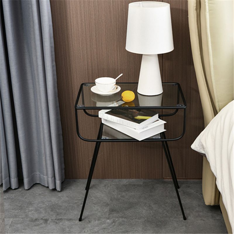 Contemporary Bed Nightstand Metal Bedside Cabinet for Bedroom