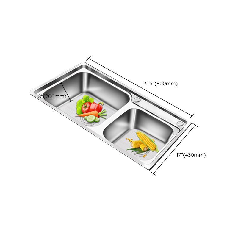 Modern Style Kitchen Sink Stainless Steel Corrosion Resistant Drop-In Kitchen Sink