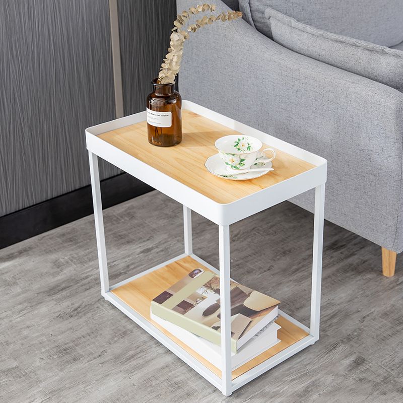 Modern Solid Wood Night Table Open Storage Bed Nightstand for Living Room , 20.5"W X 20"H