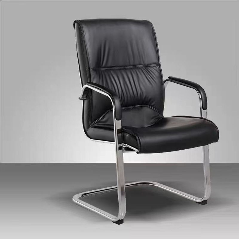 Arms Included Contemporary Desk Chair High Back Faux Leather Chair