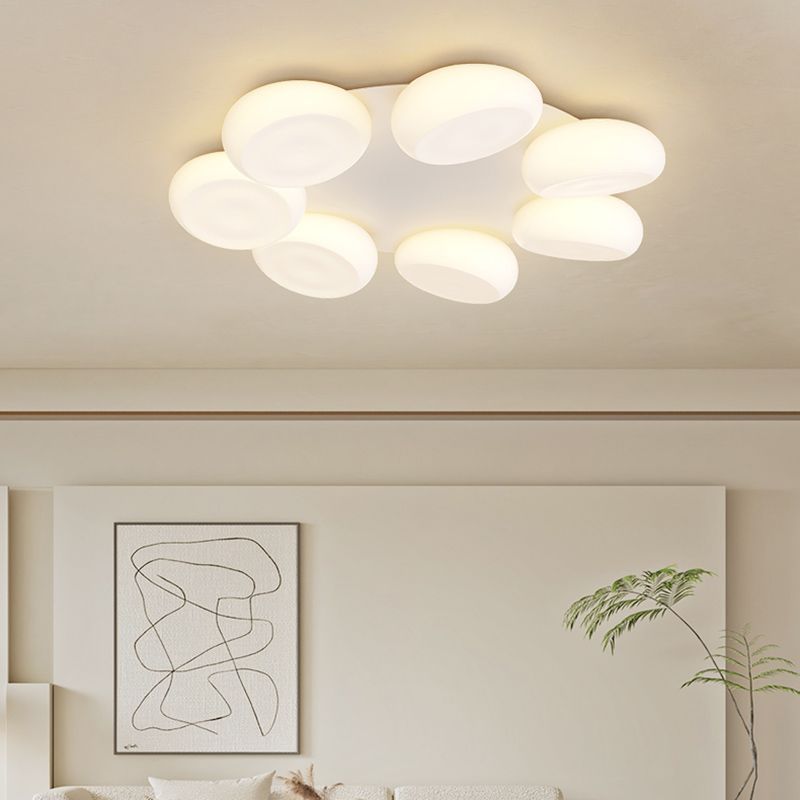 Modern White Ceiling Light LED Ceiling Mount Light with Acrylic Shade for Bedroom