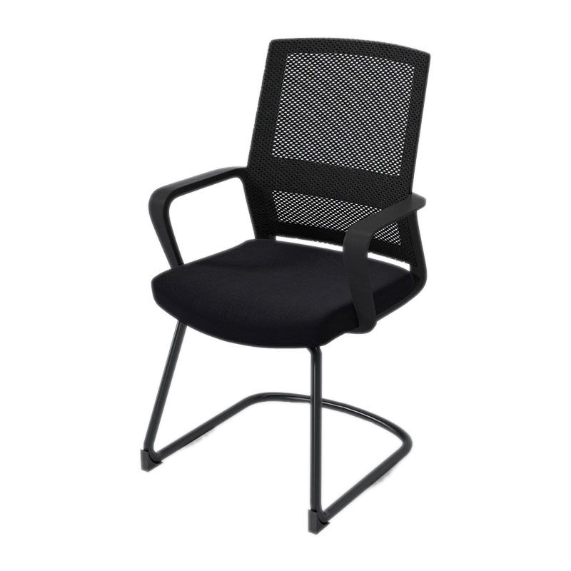 Black Mid-Back Office Chair Mesh-back Arms Included Task Chair